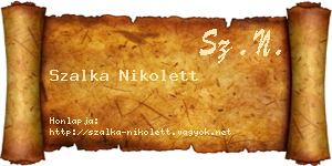 Szalka Nikolett névjegykártya